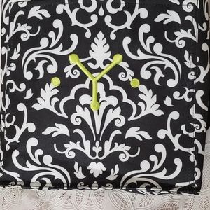 Preowned, gently used Thirty-One insulated black & white cooler bag